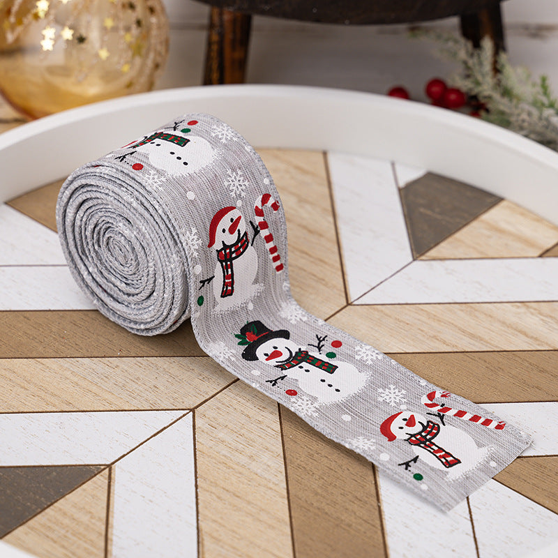 Christmas Snowman Ribbon Tape – Holiday Gift & Tree Decoration Ribbon