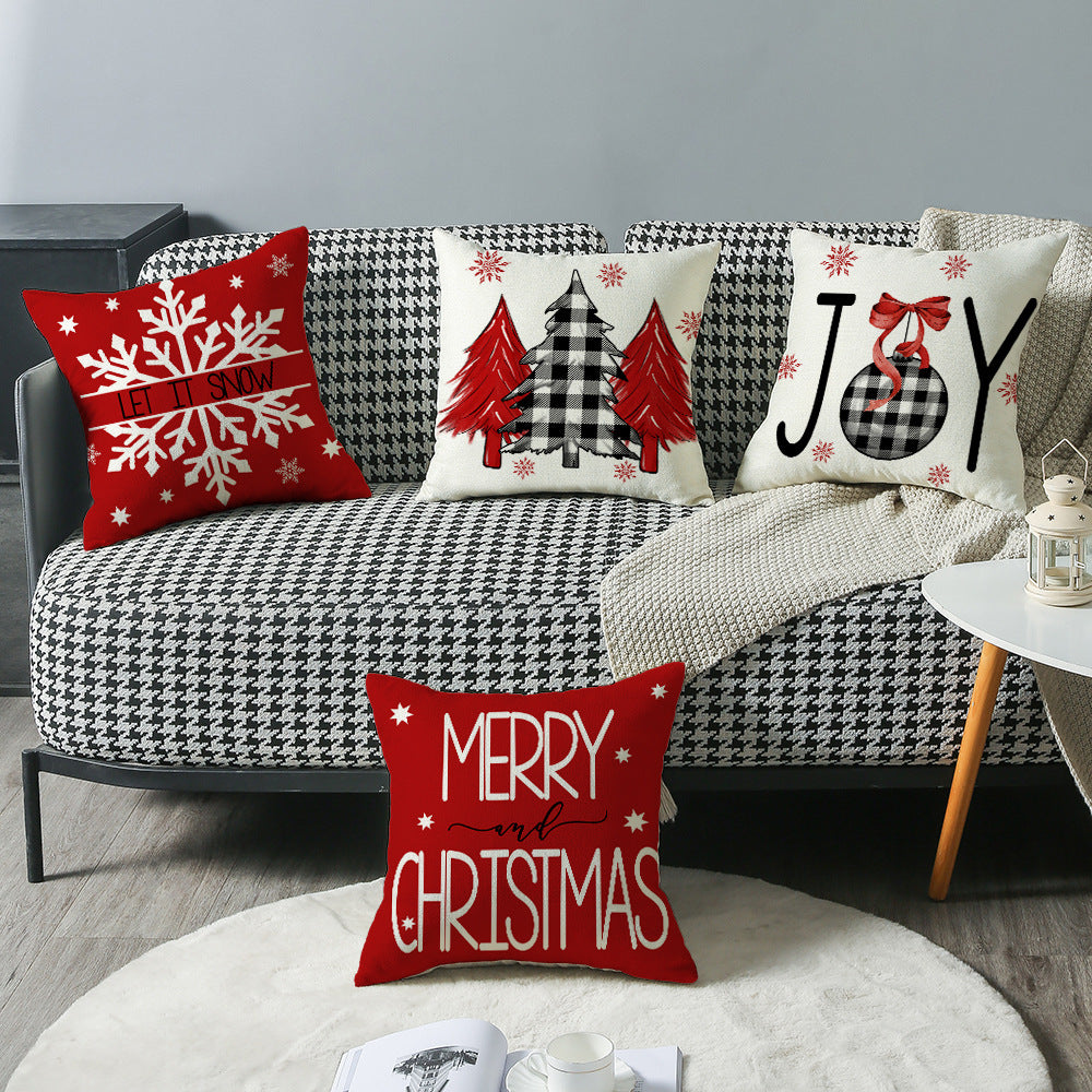 Christmas Printed Pillow Cover – Festive Designs, 45×45cm (4 Styles)