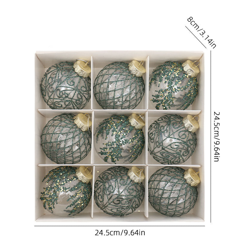 Christmas Ball Ornament Gift Box Set – 9 Pack