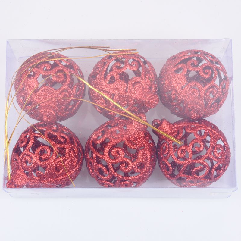 Christmas Hollow Ball Ornament – Tree & Scene Decoration (Gold, Red, Silver)