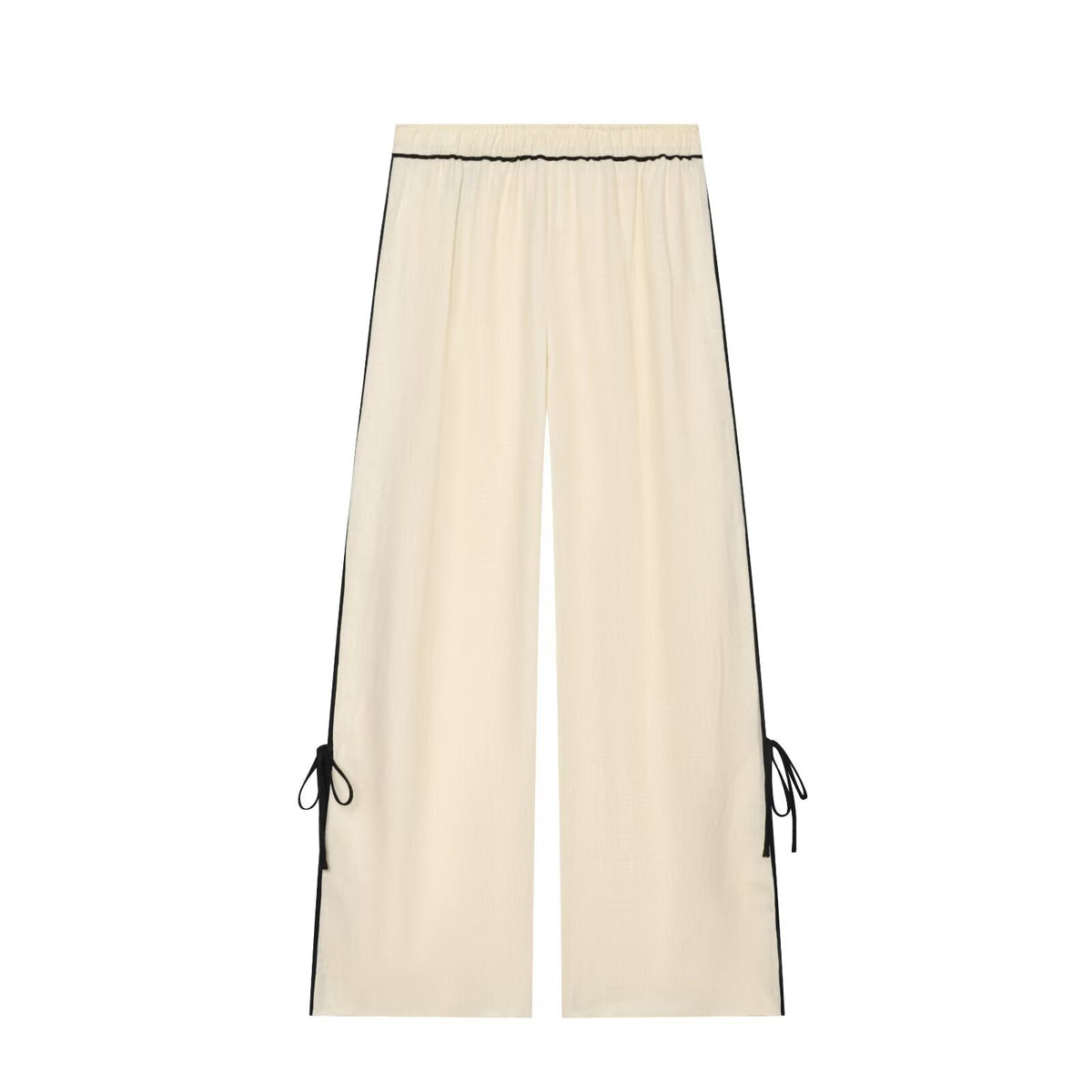 Women’s Linen Two-Piece Shirt & Pants Set – Long Sleeve, Beige