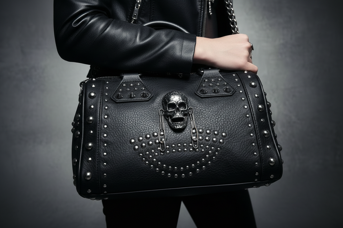 Mortis | Skull Studded Handbag