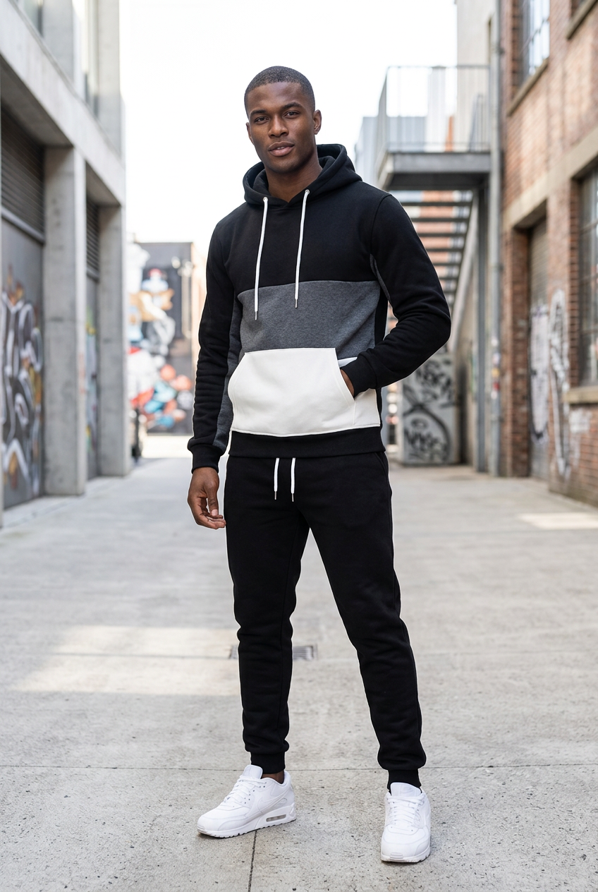 #1 — Black Model Hero, Black/Grey/White Set, Urban
