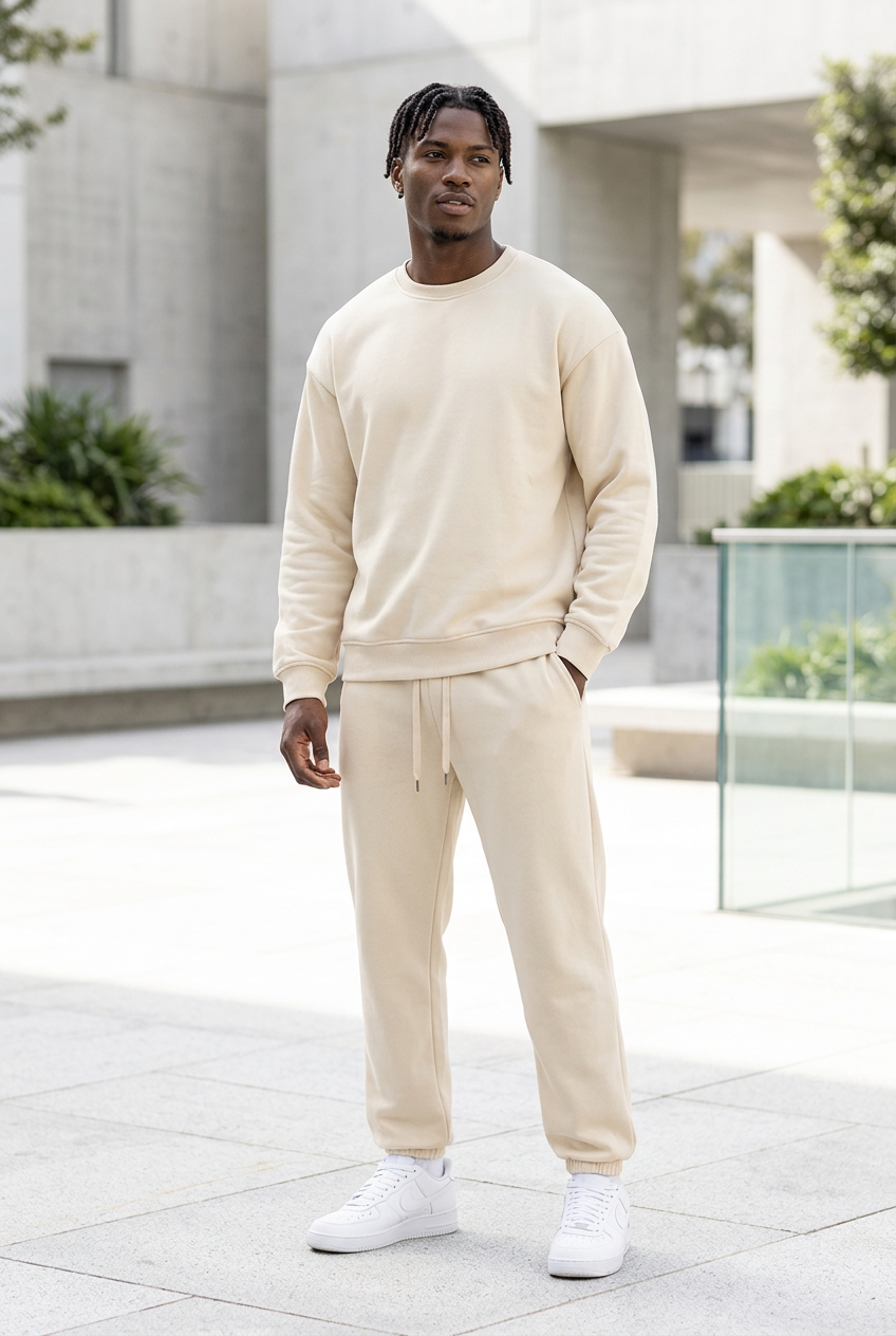 #1 — Black Model Hero, Cream/Beige Set, Urban