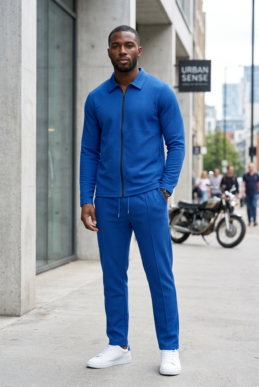 #1 — Black Model Hero, Sapphire Blue Set, Urban