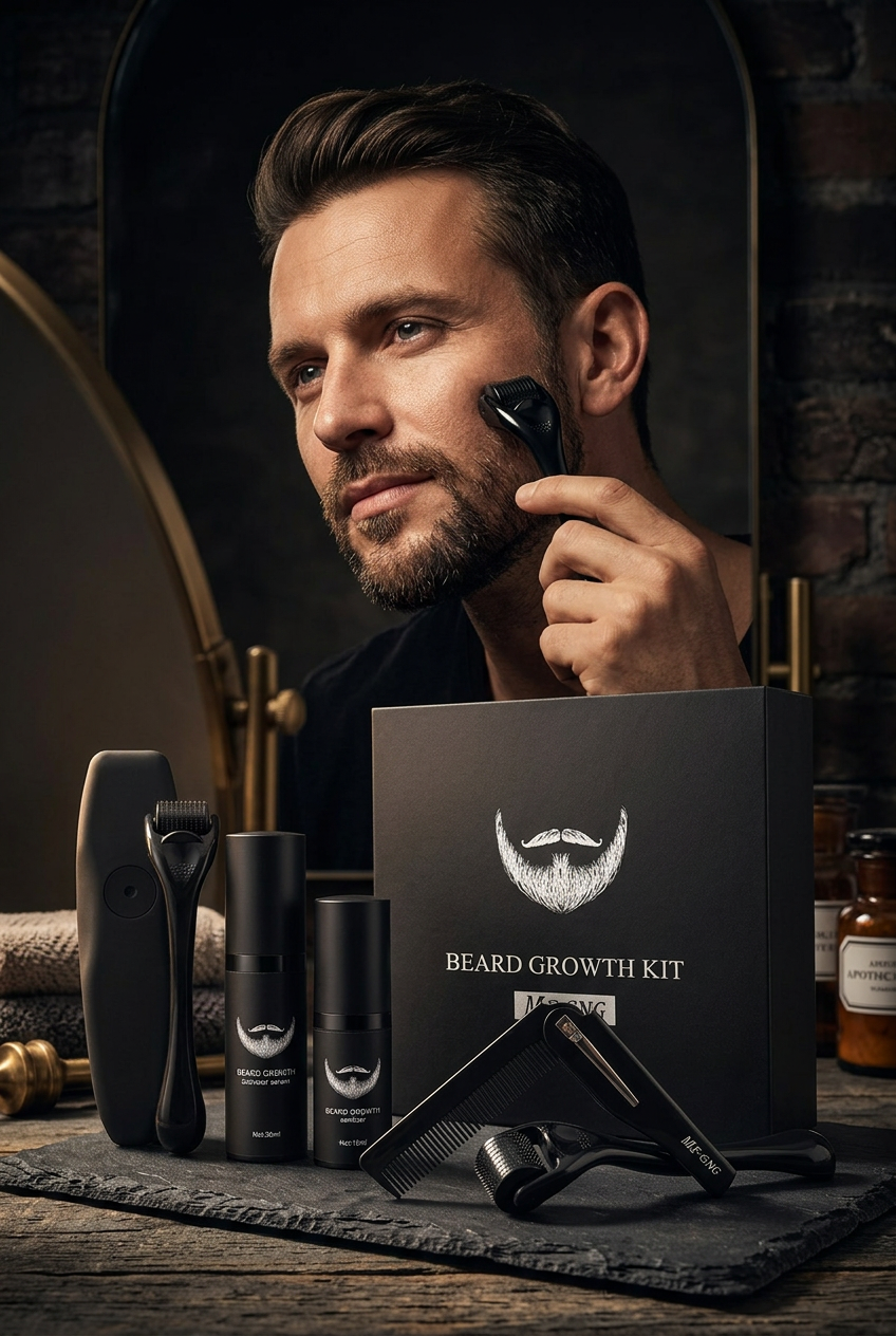#1 — Lifestyle Hero, Man Using Derma Roller
