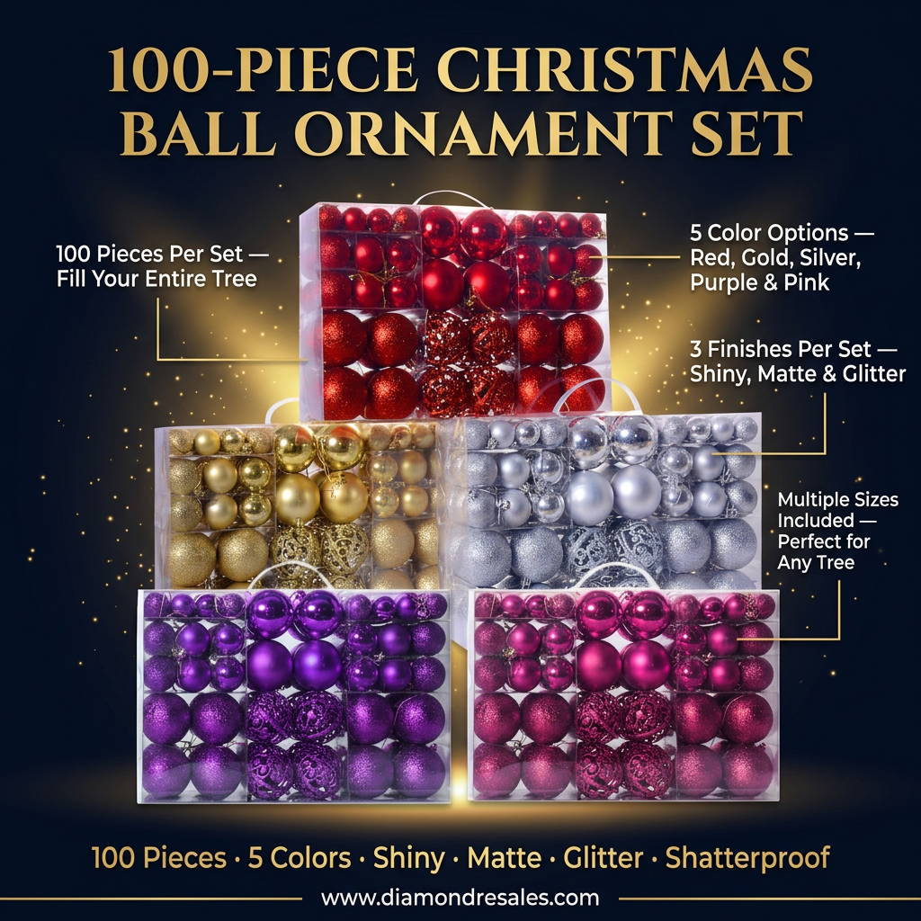 100-Piece Ornament Set — Main Branded Graphic