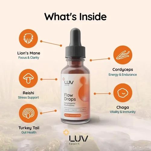 Brand New LUV Health Flow Drops (Mushroom Supplement) - Factory Sealed