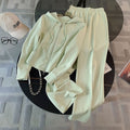 Hooded Open Front Top + Wide Leg Pants Two-Piece Set for Women