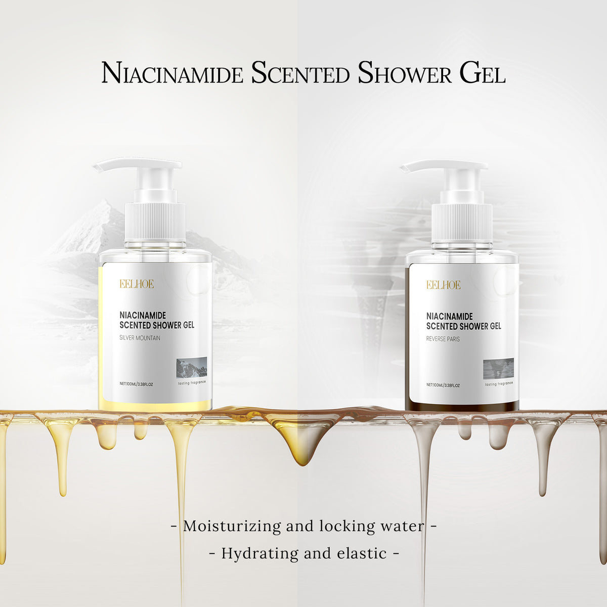 EELHOE Men's Niacinamide Shower Gel – Bergamot & Sandalwood Deep-Cleansing Body Wash