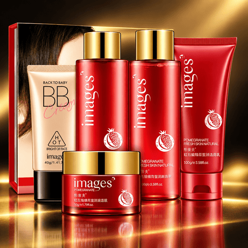 5-Piece Pomegranate Radiance Skincare Set | Brighten, Hydrate & Firm | All Skin Types