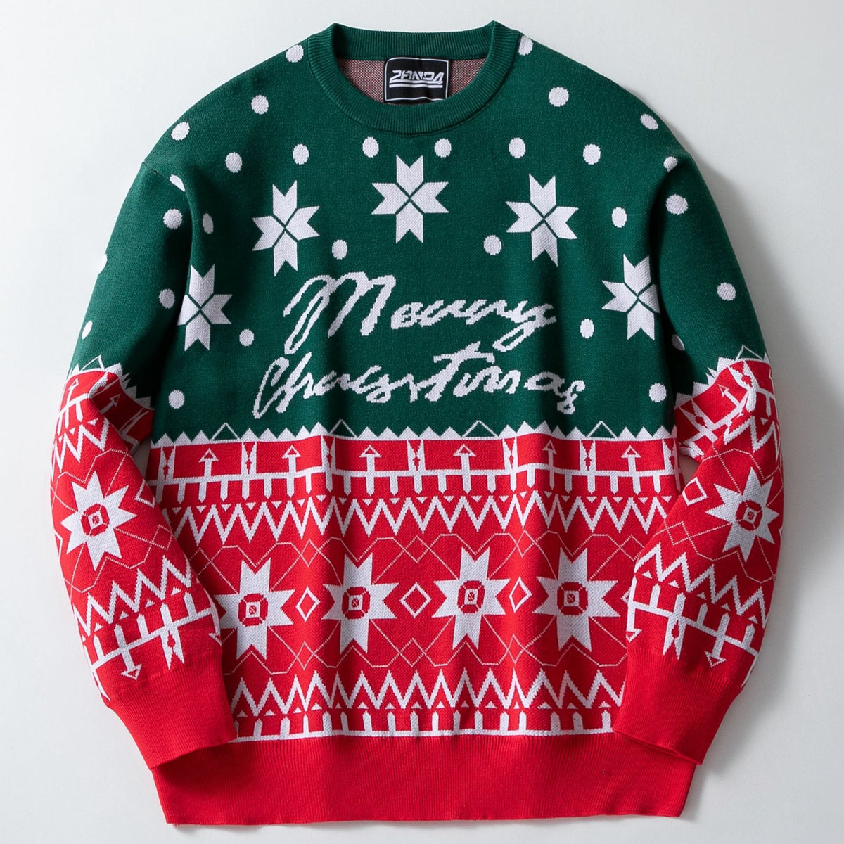 Christmas Jacquard Loose Hooded Sweater – Men's Knitwear (2 Colors)