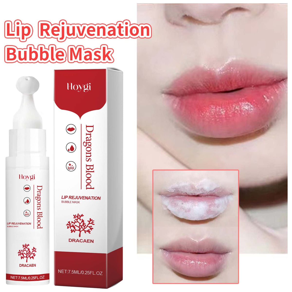Luxury Lip Rejuvenation Bubble Mask – Beeswax & Ginger Root Exfoliating Lip Treatment