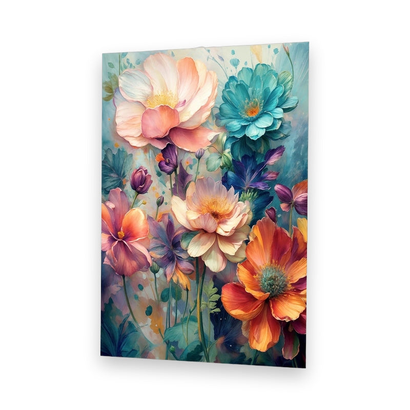 Spring Bouquet wall art displayed in outdoor patio setting