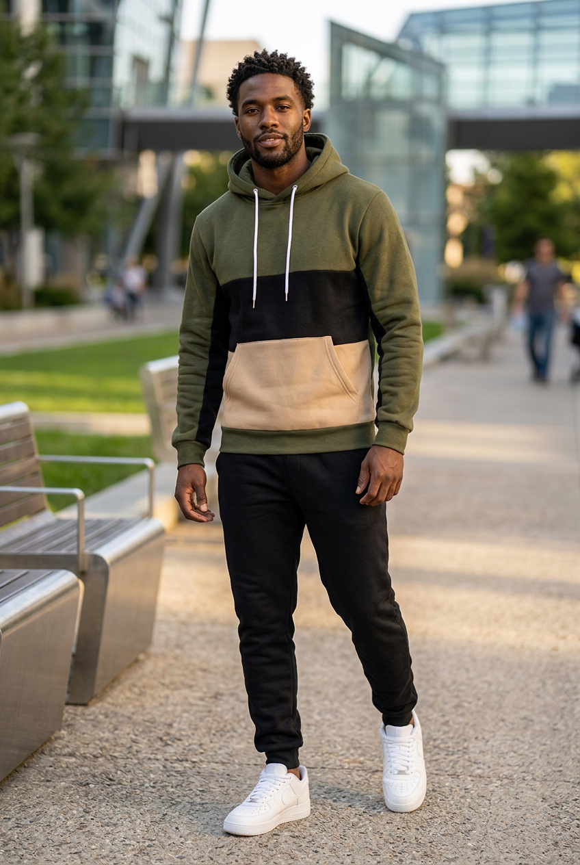 #2 — Black Model Hero, Green/Black/Khaki Set, Park
