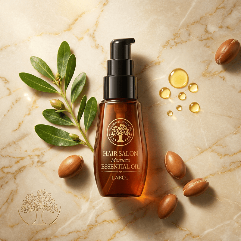 #2 — Flat Lay, Argan Nuts & Oil Drops