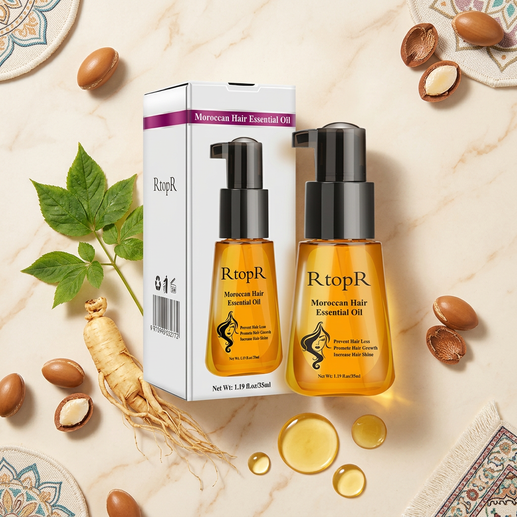 #2 — Flat Lay, Bottle + Box + Ginseng Root