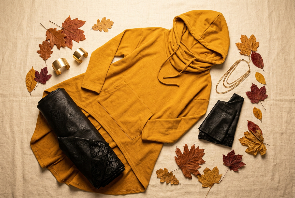 #2 — Flat Lay, Draped Hem Detail Styling