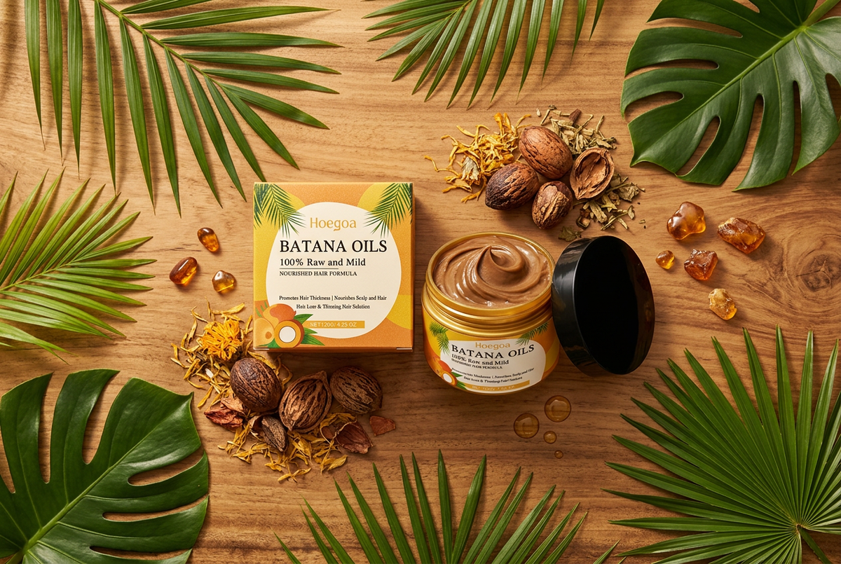 #2 — Flat Lay, Tropical Batana Botanical Styling