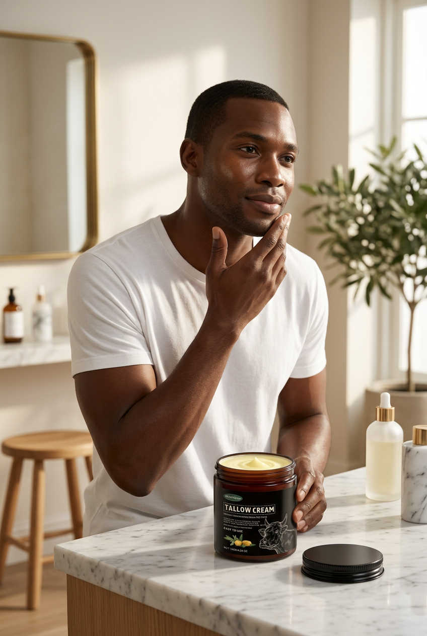 #2 — Lifestyle, Black Man, Bathroom Skincare Ritual