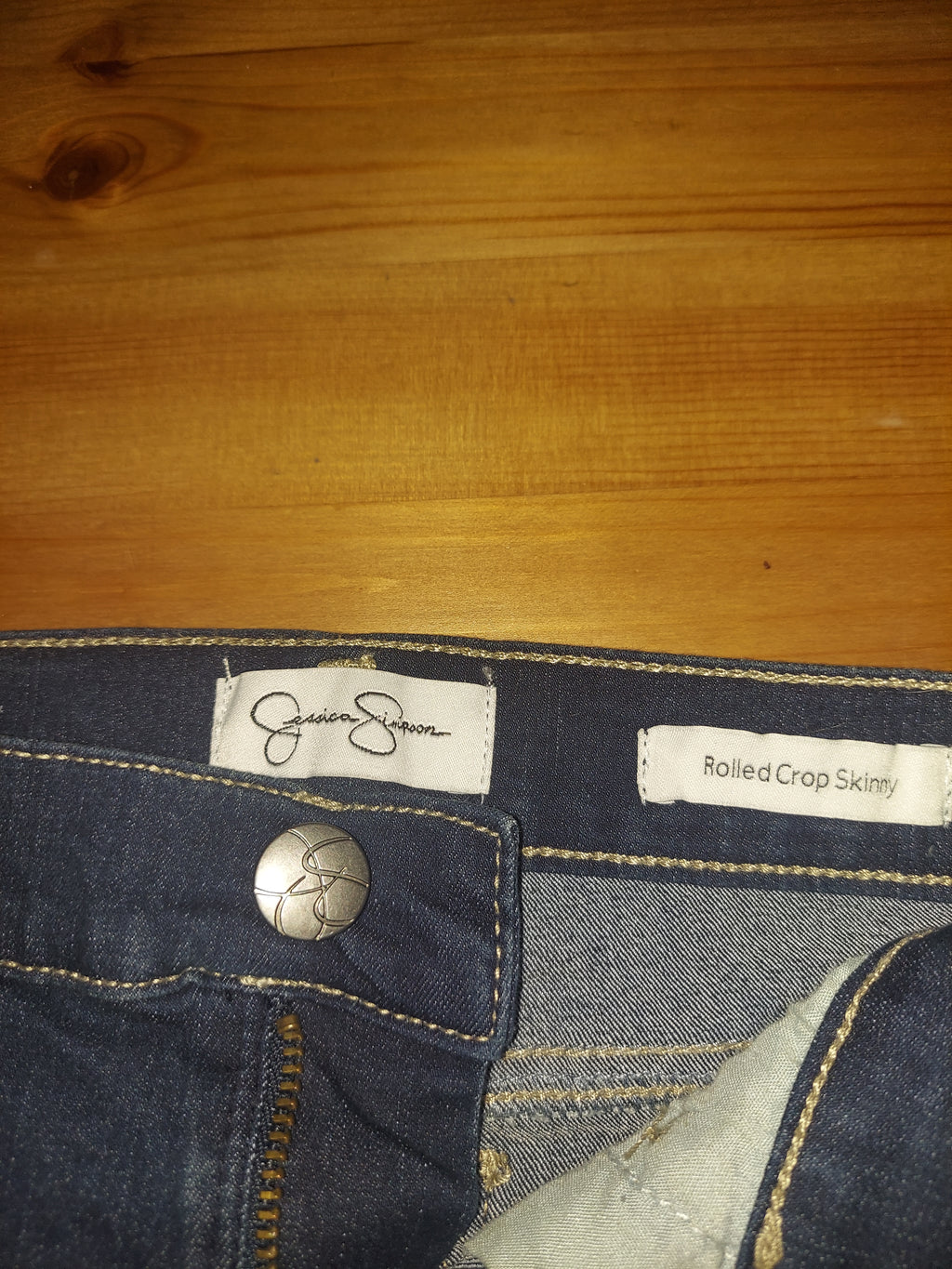 Jessica Simpson Little Girls Rolled Cuff Cropped Jeans - Dark Wash, Size 6