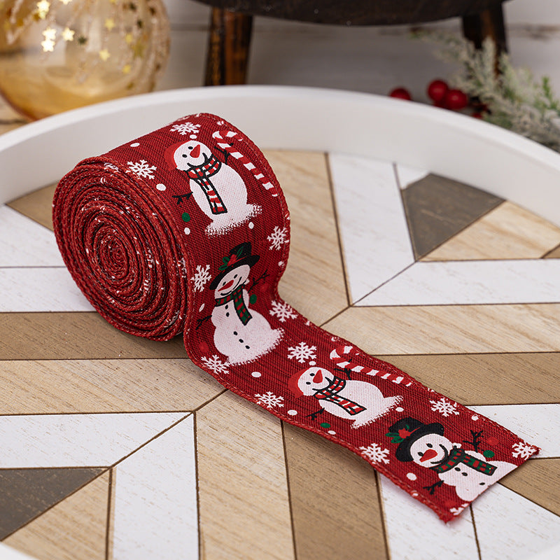 Christmas Snowman Ribbon Tape – Holiday Gift & Tree Decoration Ribbon