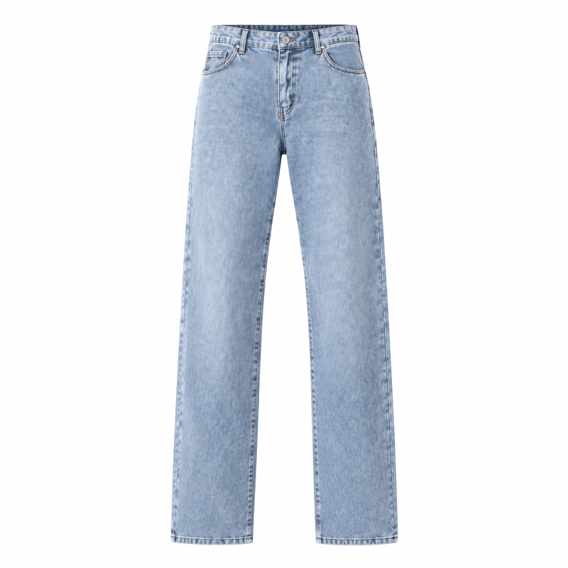Men's Casual Retro Washed Blue Denim Jeans