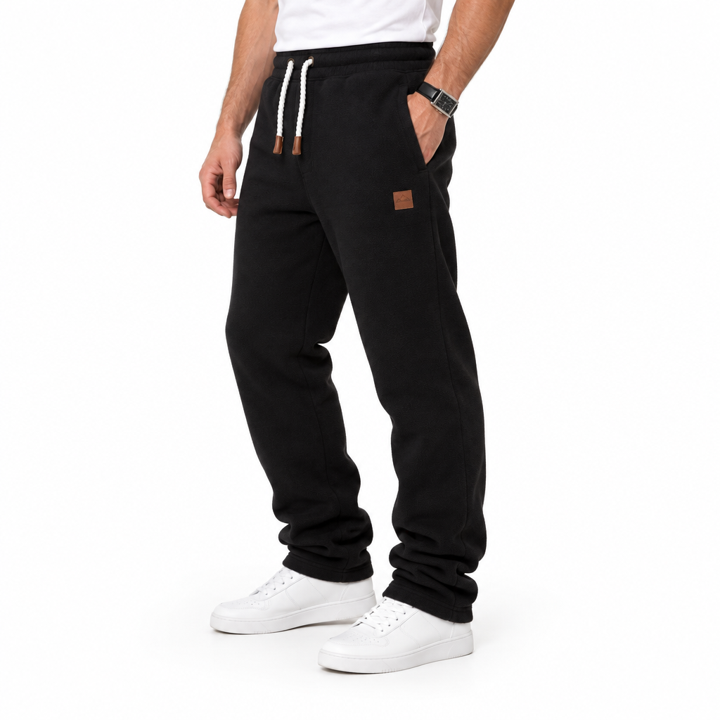 Pantalon de survêtement d'entraînement patchwork doublé en polaire pour homme