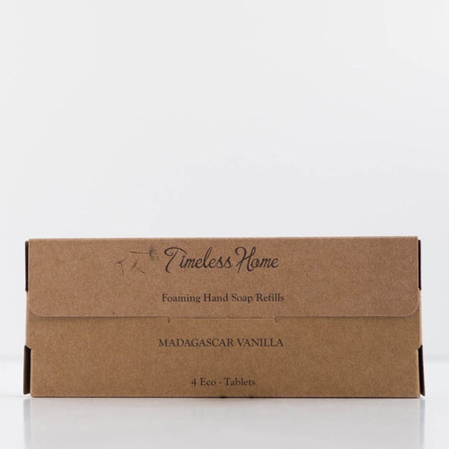 Timeless Home Madagascar Vanilla foaming hand soap refill pack in kraft box