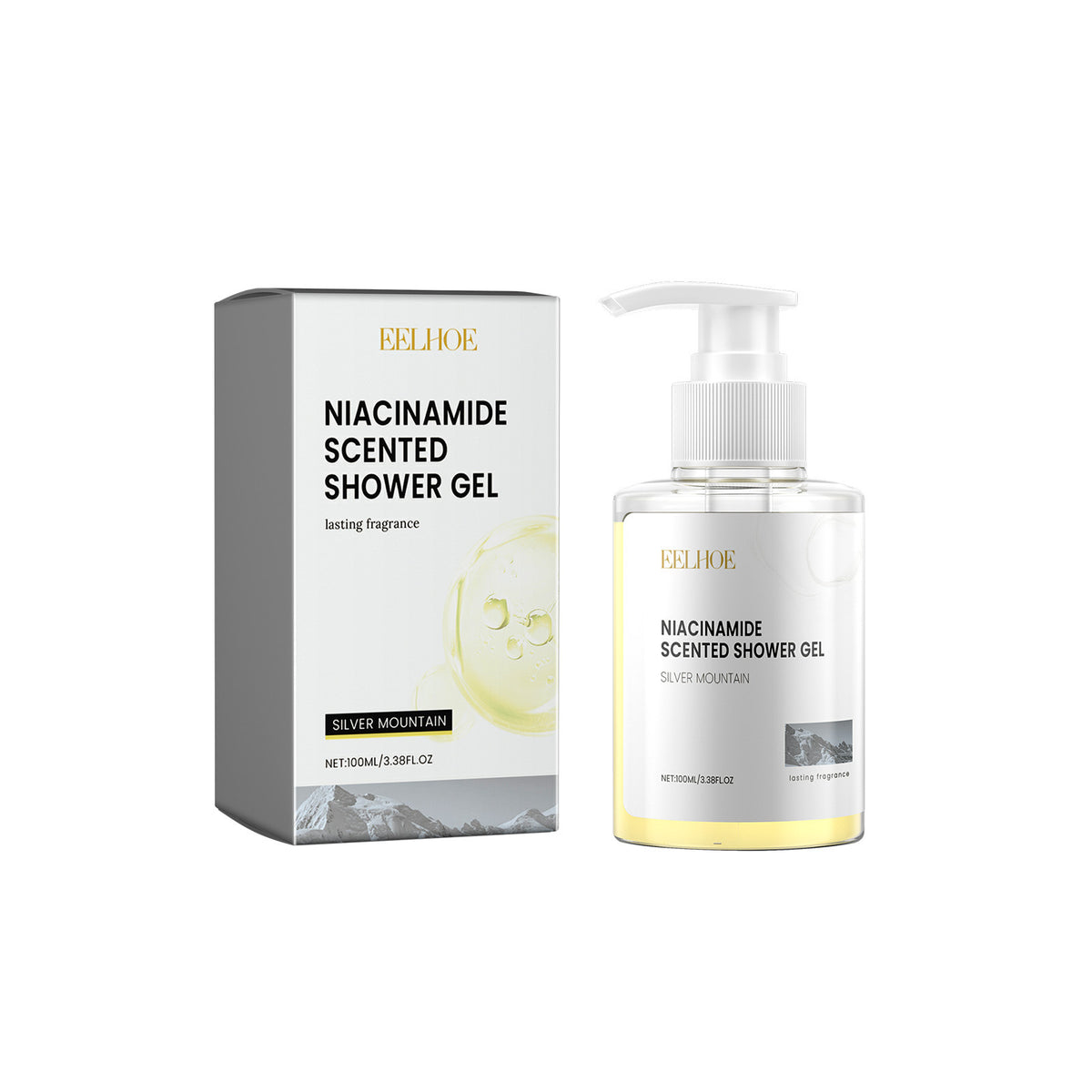 EELHOE Men's Niacinamide Shower Gel – Bergamot & Sandalwood Deep-Cleansing Body Wash
