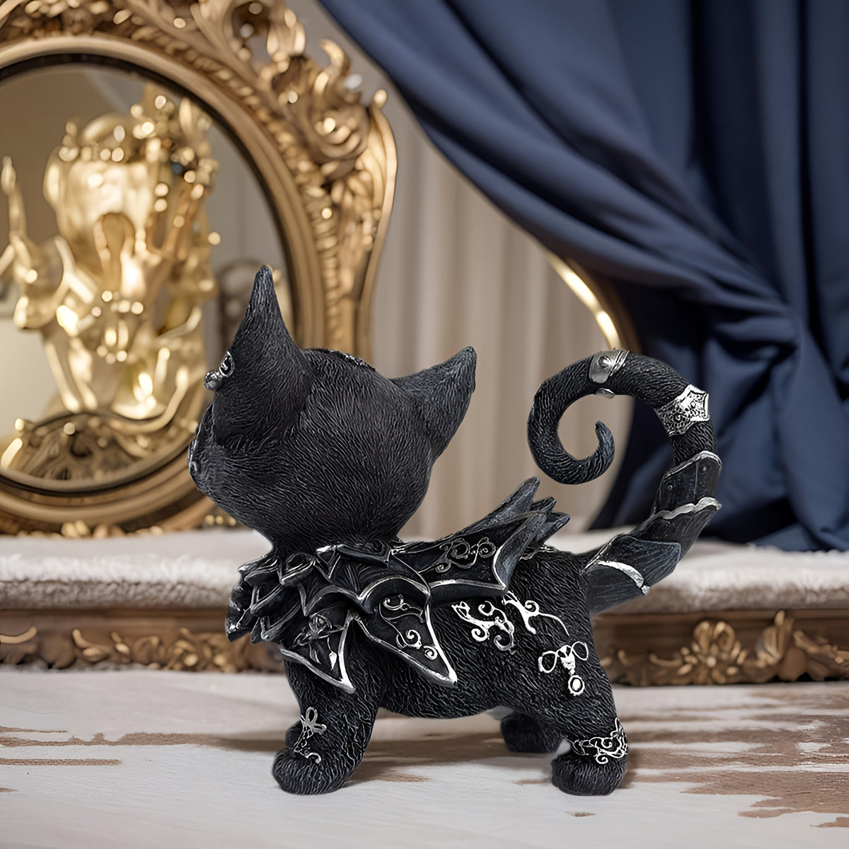 Cute Black Cat Resin Figurine – Home Decor Shelf & Desk Accent
