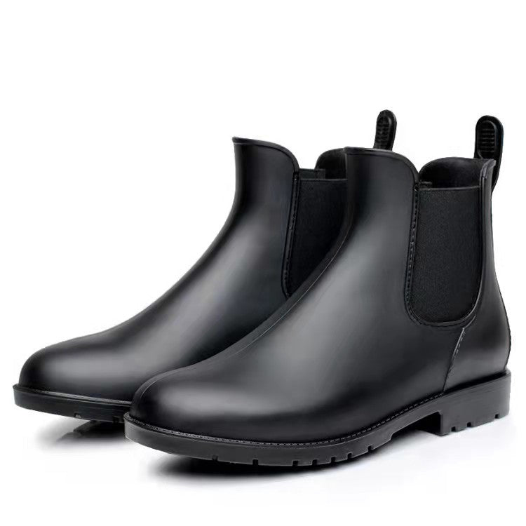 Storm Chelsea | Women's Waterproof Matte Rain Boots | Anti-Slip | Matte Black & Brown