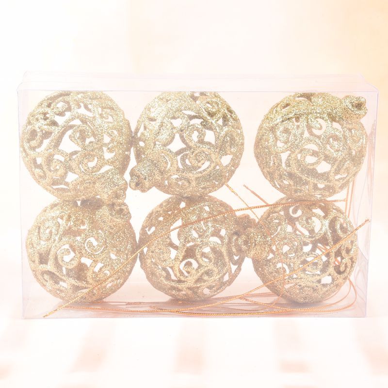 Christmas Hollow Ball Ornament – Tree & Scene Decoration (Gold, Red, Silver)
