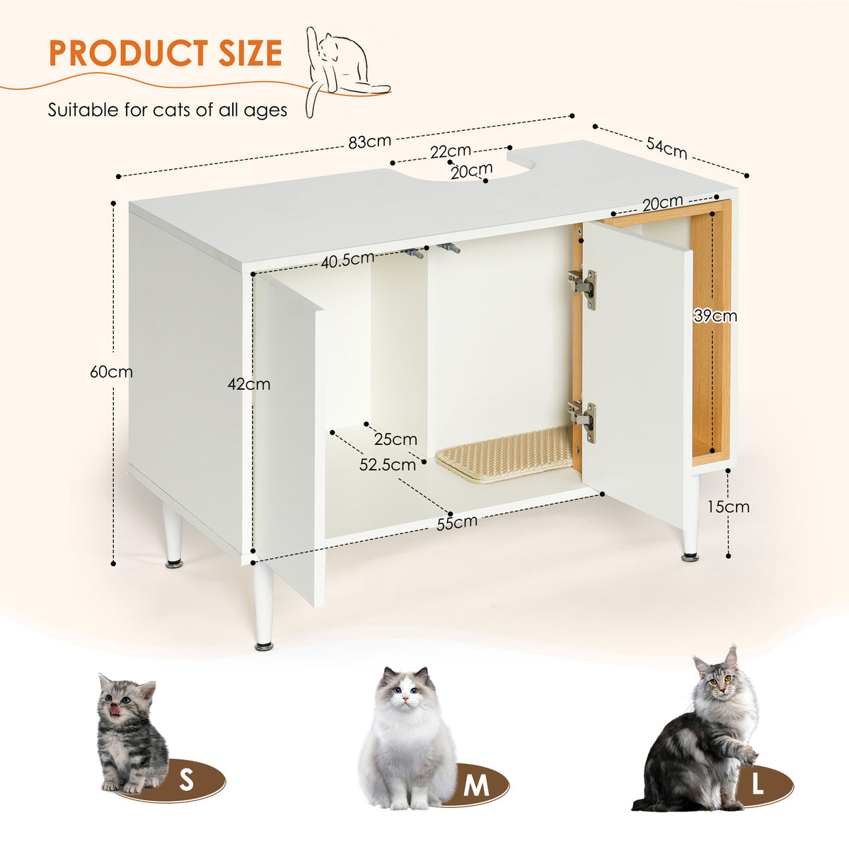 The Tuckaway | Bathroom Sink Cabinet & Hidden Litter Box Enclosure