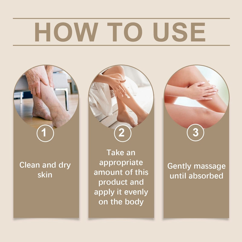 How to apply bee venom body cream: Clean, Apply, Massage