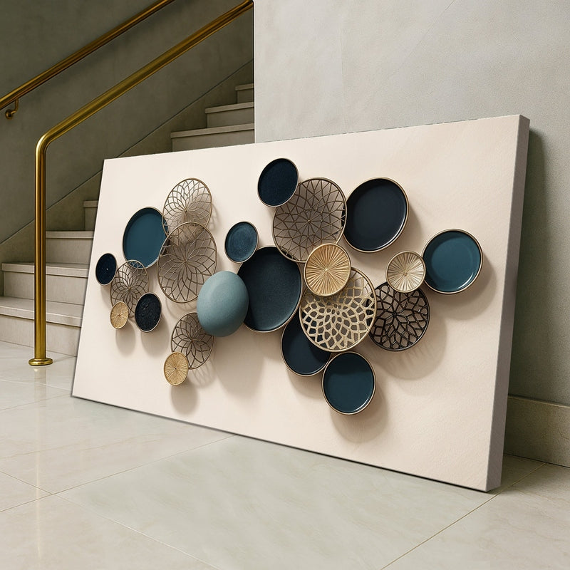 Gallery wrapped canvas leaning against wall showing textured depth detail