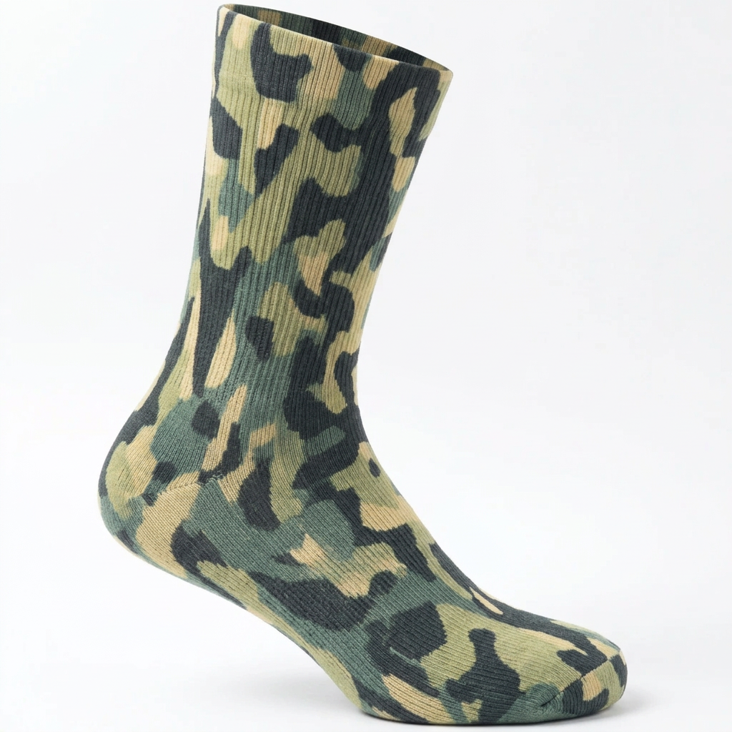 Chaussettes de randonnée imperméables en coton à motif camouflage unisexe