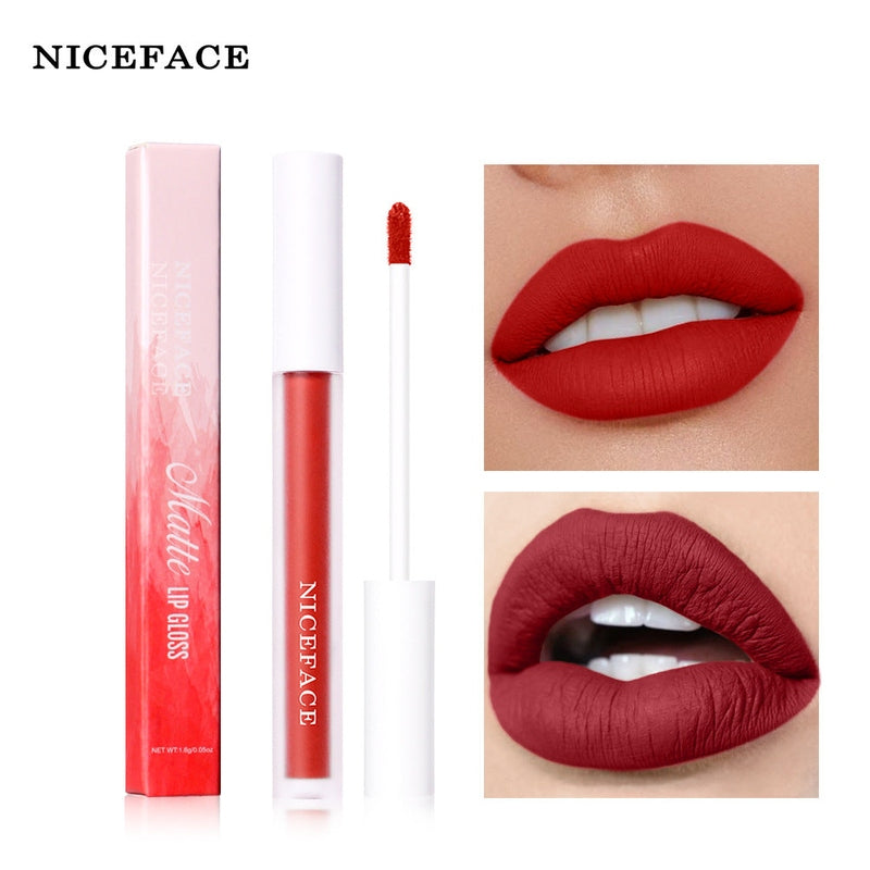 NiceFace Velvet Matte Liquid Lipstick – 12-Shade Non-Transfer Lip Glaze Collection