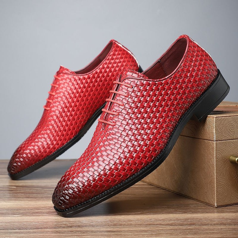 The Aldgate brown woven lace-up shoes - pair shot