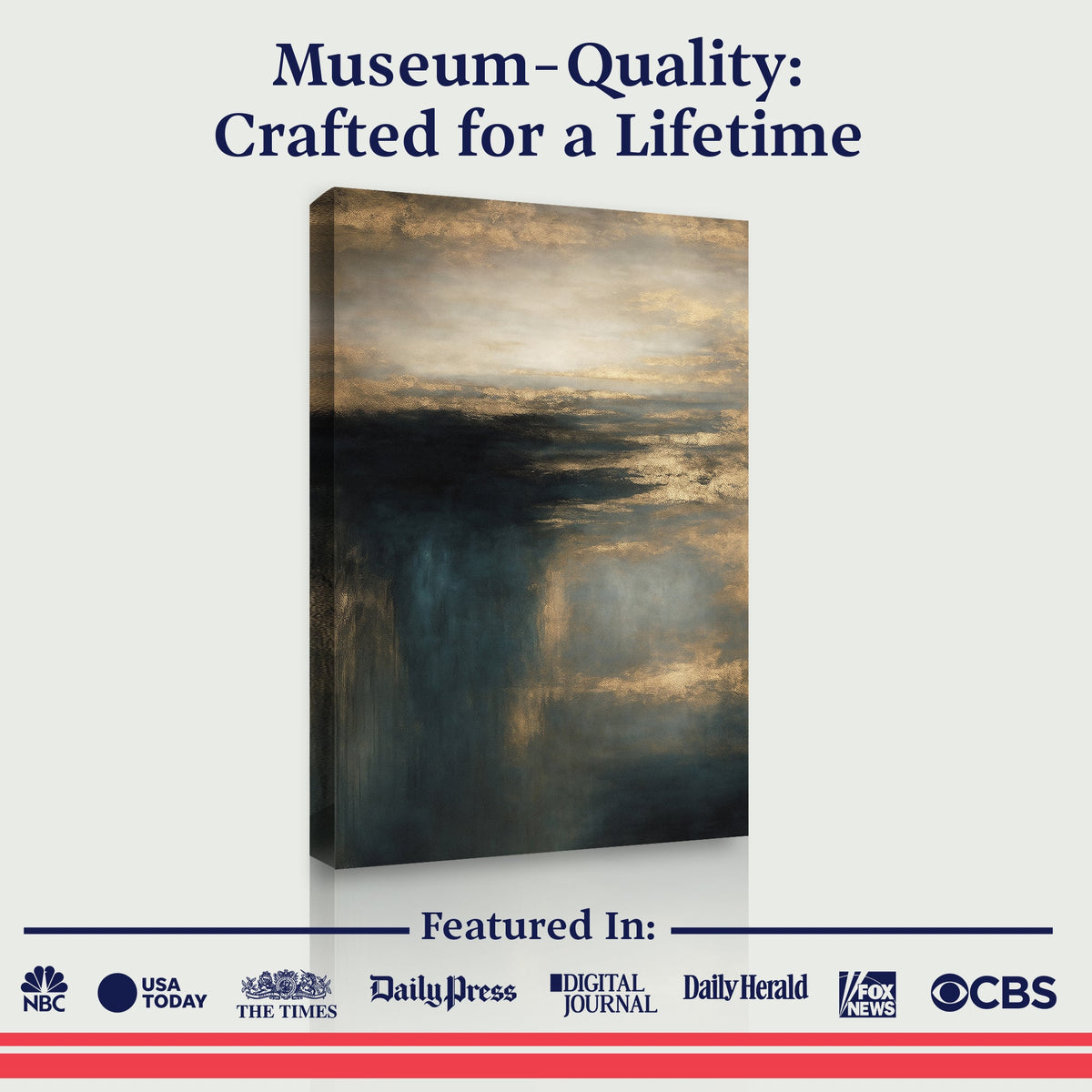 Gilded Depths | Abstract Atmospheric Canvas Wall Art
