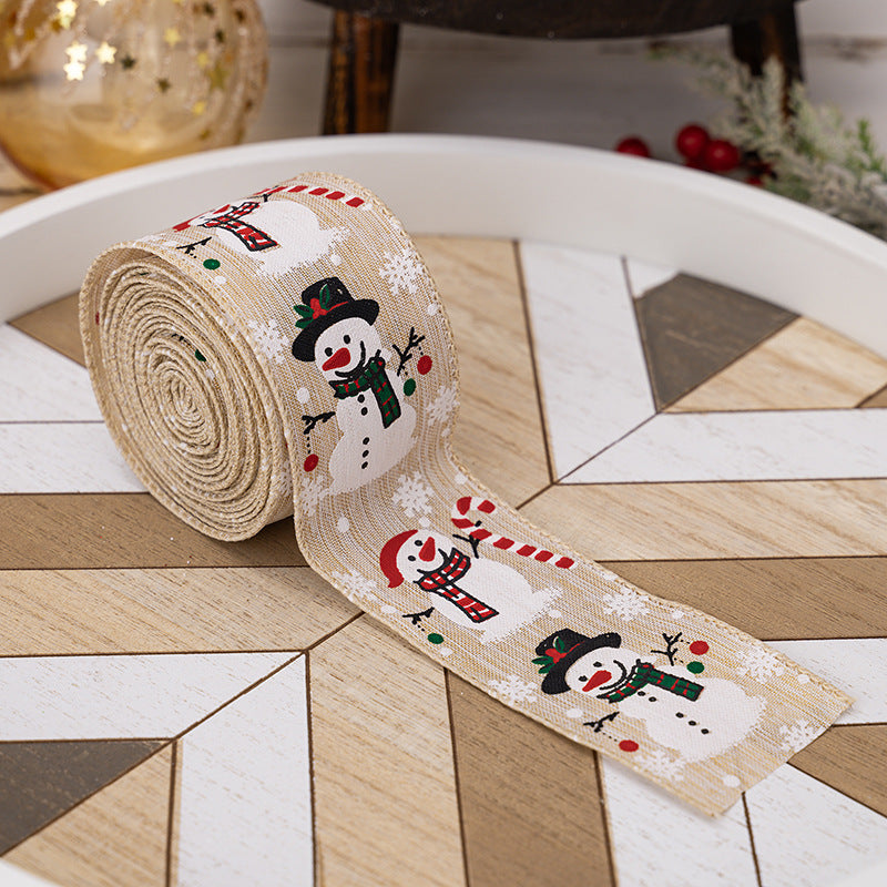 Christmas Snowman Ribbon Tape – Holiday Gift & Tree Decoration Ribbon