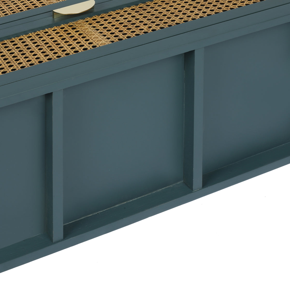 The Wren | Three-Drawer Green Rattan Dresser