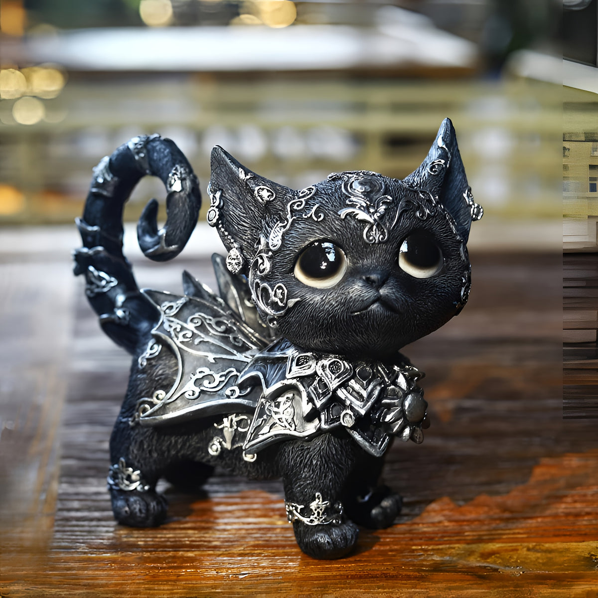 Cute Black Cat Resin Figurine – Home Decor Shelf & Desk Accent