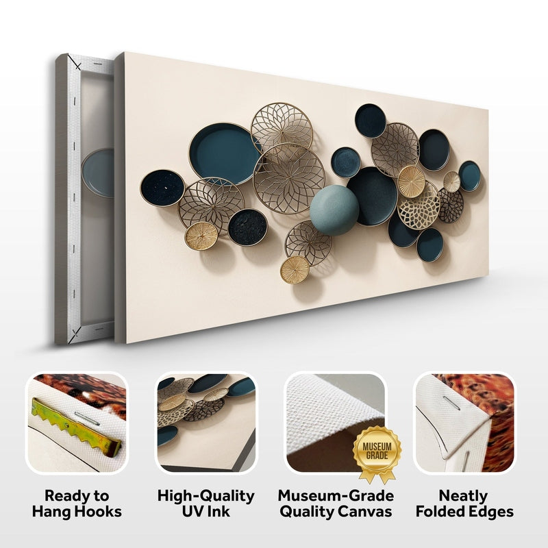 Abstract canvas with ready to hang hooks and UV ink quality insets