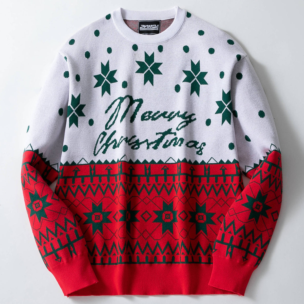 Christmas Jacquard Loose Hooded Sweater – Men's Knitwear (2 Colors)
