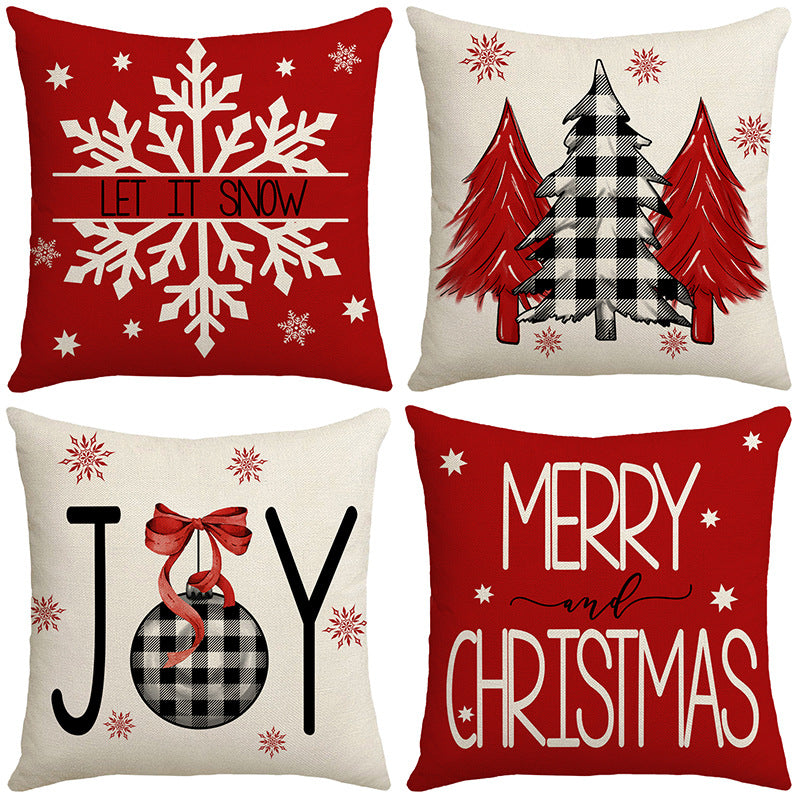 Christmas Printed Pillow Cover – Festive Designs, 45×45cm (4 Styles)