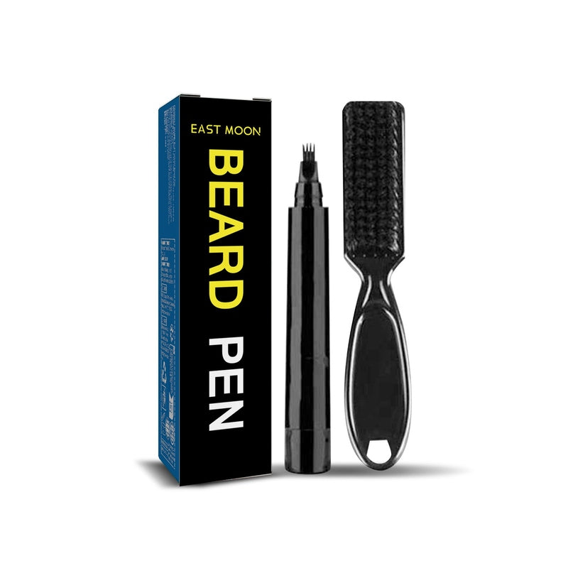 Beard Filler Pen & Brush Kit by Diamond Resales | Micro-Fork Tip Waterproof Beard Pen for Men