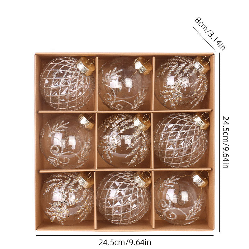 Christmas Ball Ornament Gift Box Set – 9 Pack