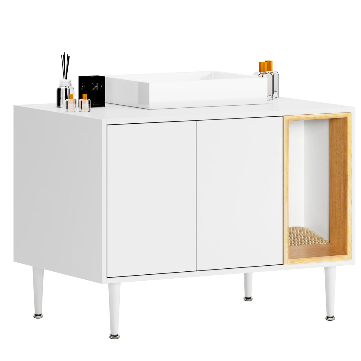 The Tuckaway | Bathroom Sink Cabinet & Hidden Litter Box Enclosure