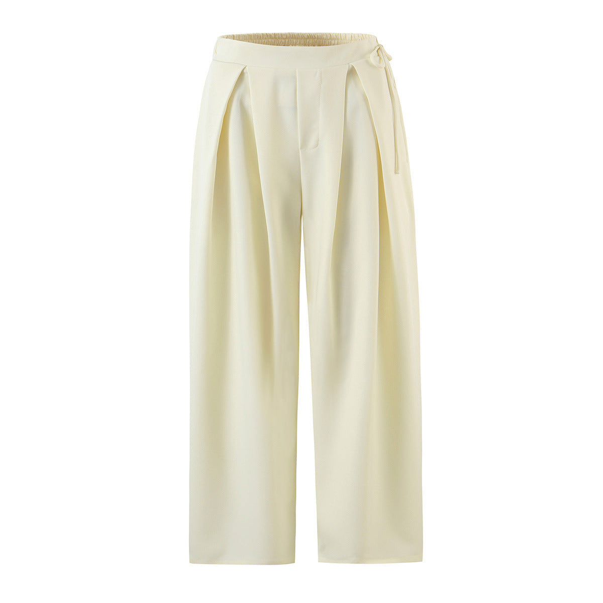 Women’s V-Neck Jacket & Pants Set – Long Sleeve, Beige Co-Ord